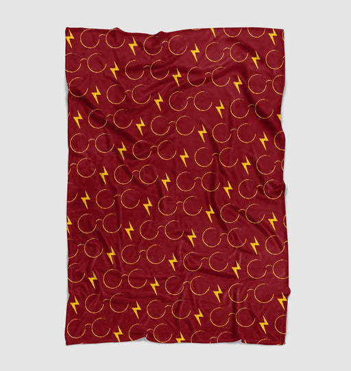 glasses with golden thunder harry potter Ultra soft fleece blanket