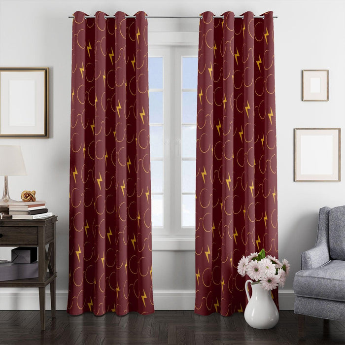 glasses with golden thunder harry potter window Curtain