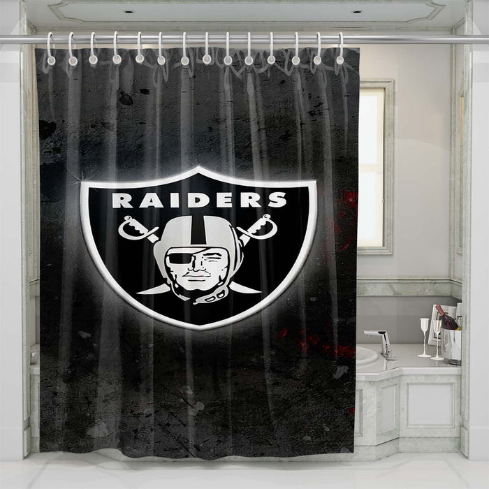 oakland raiders black shower curtains