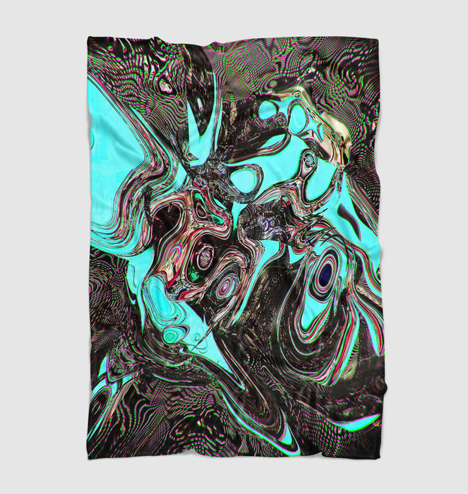 glitch abstractneon color  liquid Ultra soft fleece blanket