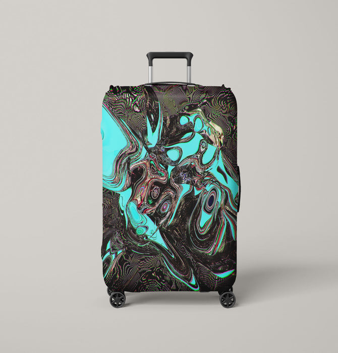 glitch abstractneon color  liquid Luggage Cover | suitcase