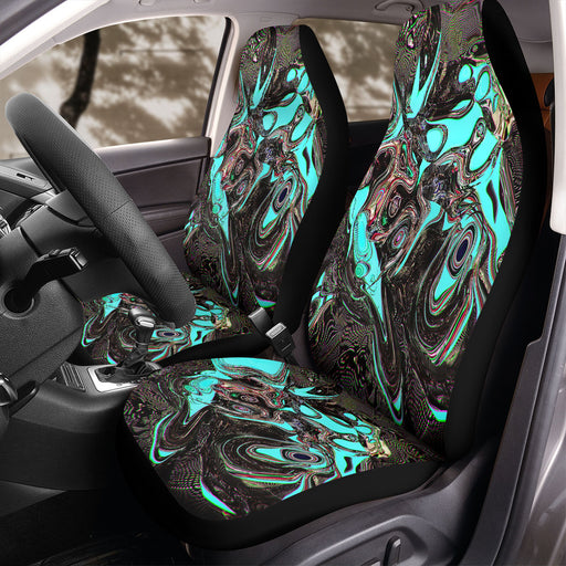 glitch abstractneon color  liquid Car Seat Covers