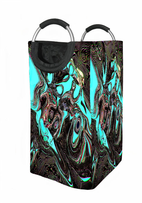 glitch abstractneon color  liquid Laundry Hamper | Laundry Basket