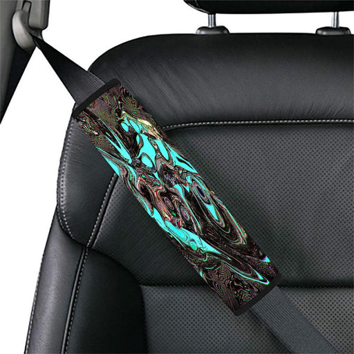 glitch abstractneon color  liquid Car seat belt cover