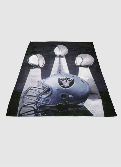 oakland raiders trophy soft fleece blanket