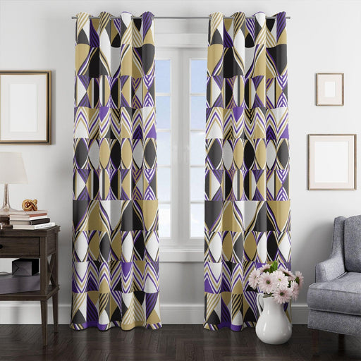 glitch square pattern abstract window Curtain