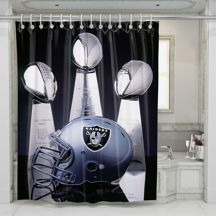 oakland raiders trophy shower curtains