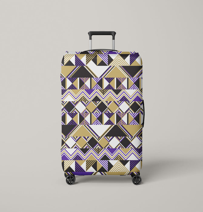 glitch square pattern abstract Luggage Cover | suitcase