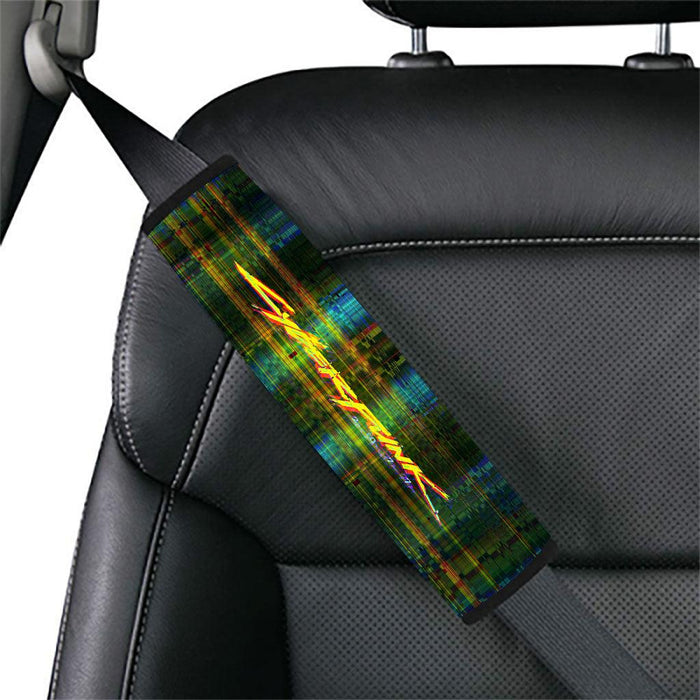 glitch vhs of cyberpunk 2077 Car seat belt cover