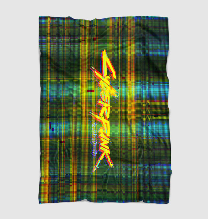 glitch vhs of cyberpunk 2077 Ultra soft fleece blanket