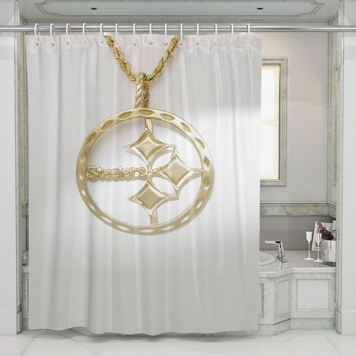 gold stuff pittsburgh steelers shower curtains