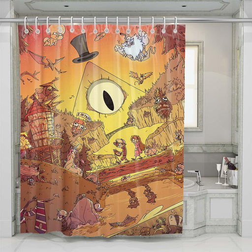 gravity falls sunset place shower curtains