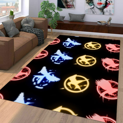 glowing mockingbird the hunger games Living room carpet rugs