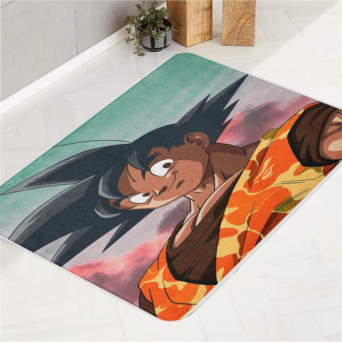 goku with bathing ape uniform bath rugs