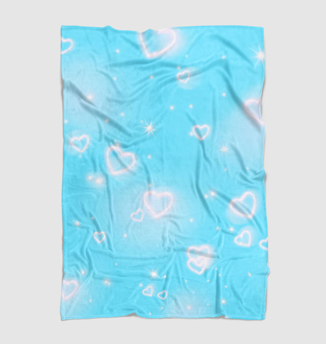 glowing of love blue sky Ultra soft fleece blanket