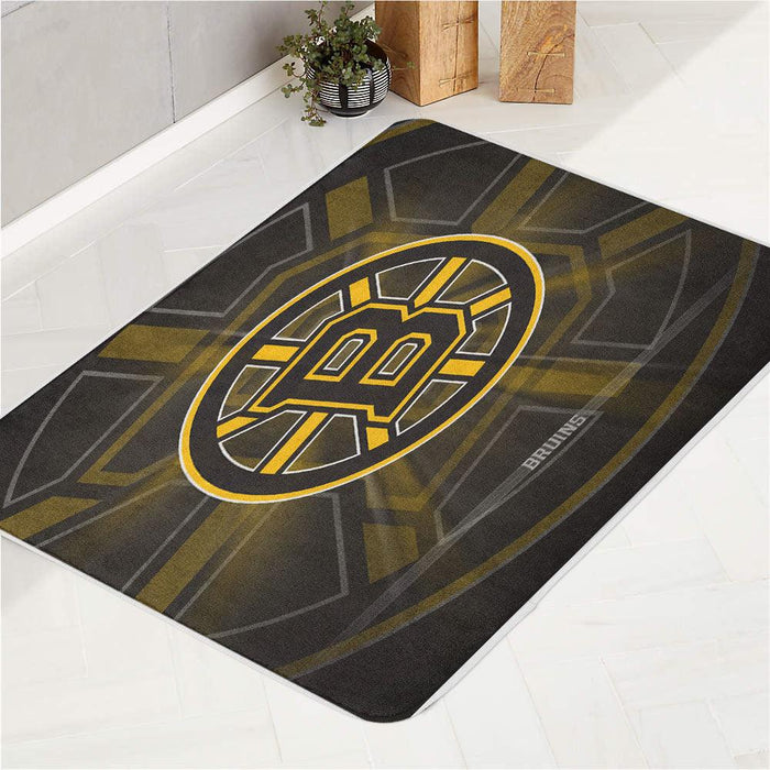 gold boston bruins logo bath rugs