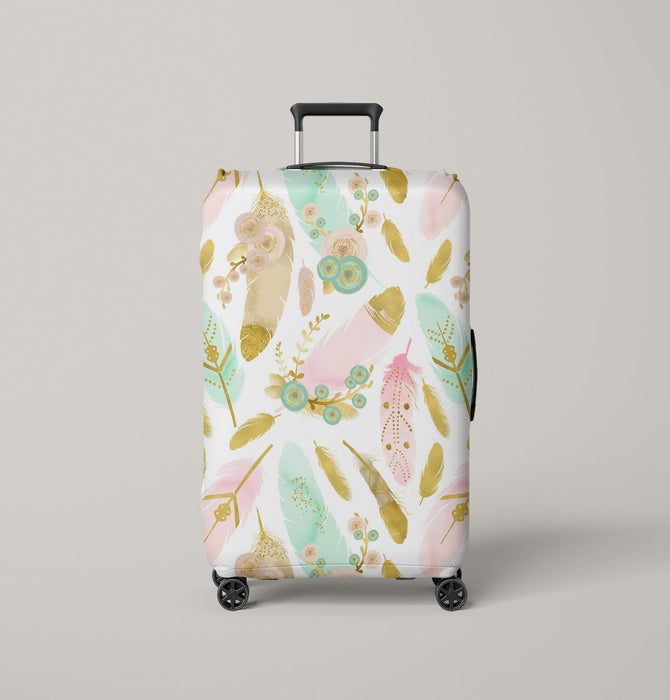 gold watercolor bristle Luggage Cover | suitcase