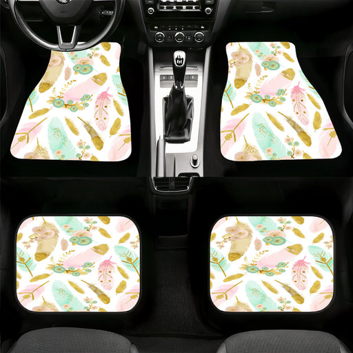 gold watercolor bristle Car floor mats Universal fit