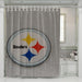 grainy pittsburgh steelers logo shower curtains