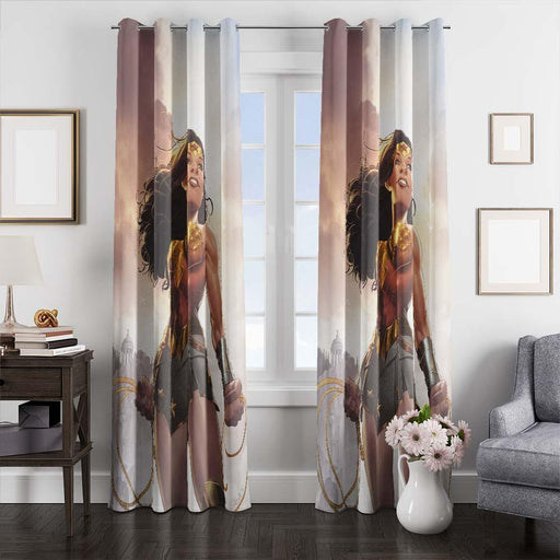 great wonder woman comic window curtains