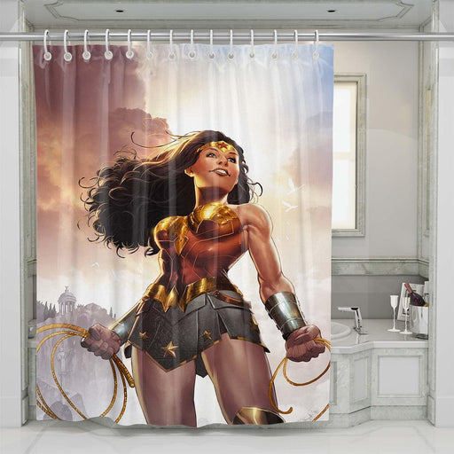 great wonder woman comic shower curtains