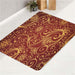 golden floral maroon luxury bath rugs