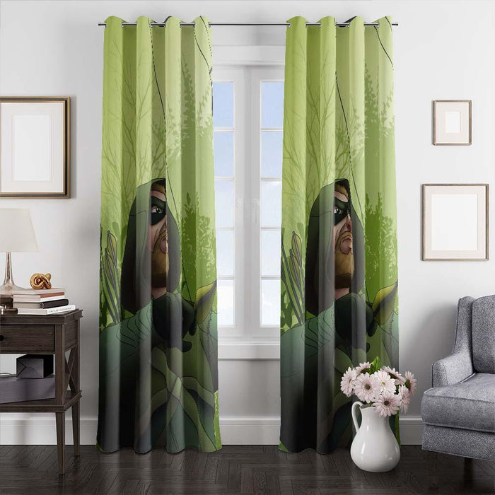 green arrow dc window curtains