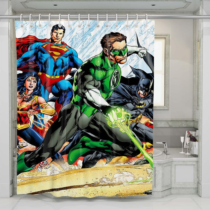 green lantern justice league shower curtains