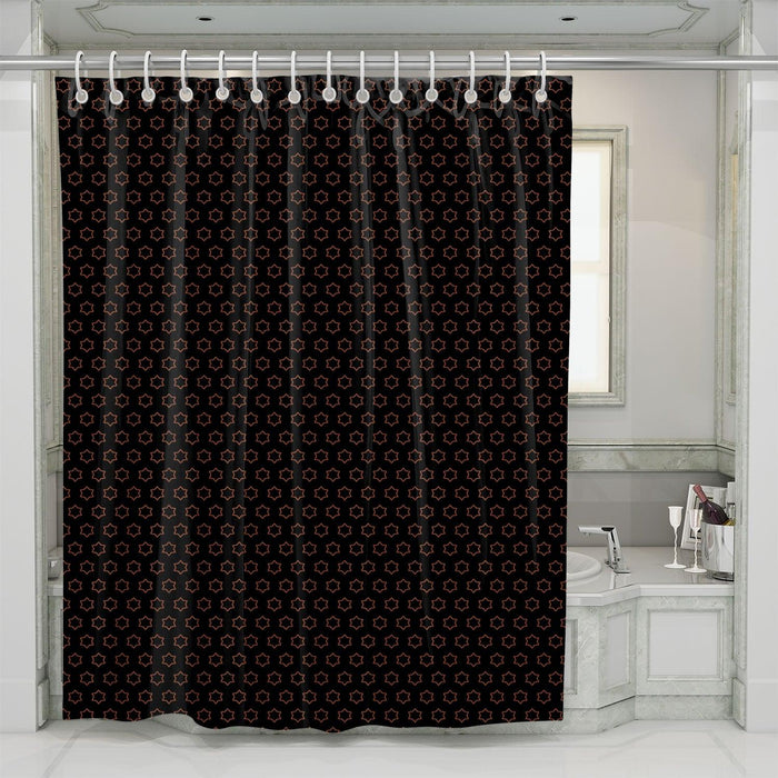 golden star black small shower curtains