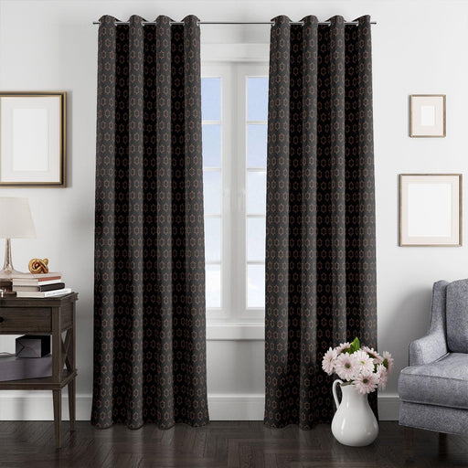 golden star black small window Curtain