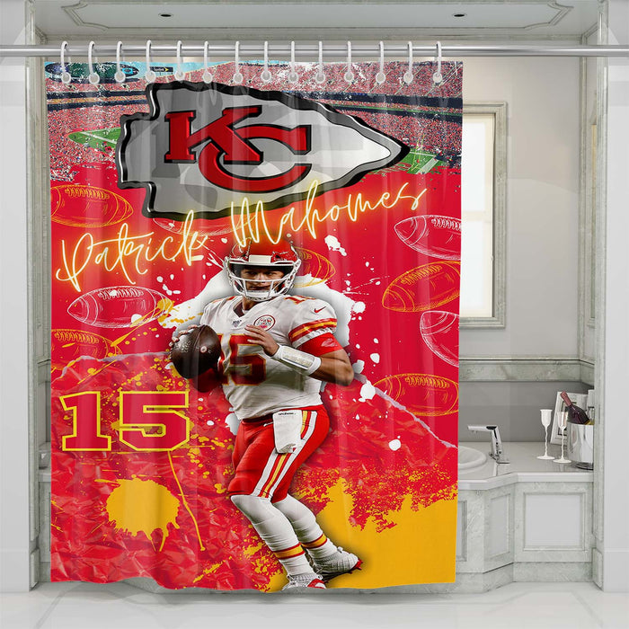 patrick mahomes 15 shower curtains