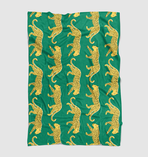 golden tigers walking in forest Ultra soft fleece blanket