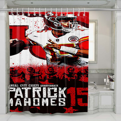 patrick mahomes kansas city chiefs 3 shower curtains