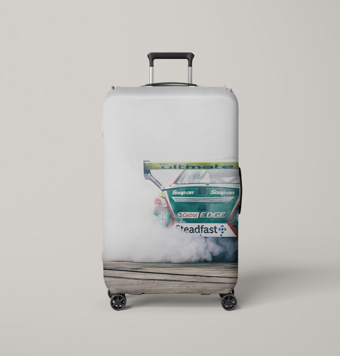 green castrol car racing Luggage Covers | Suitcase