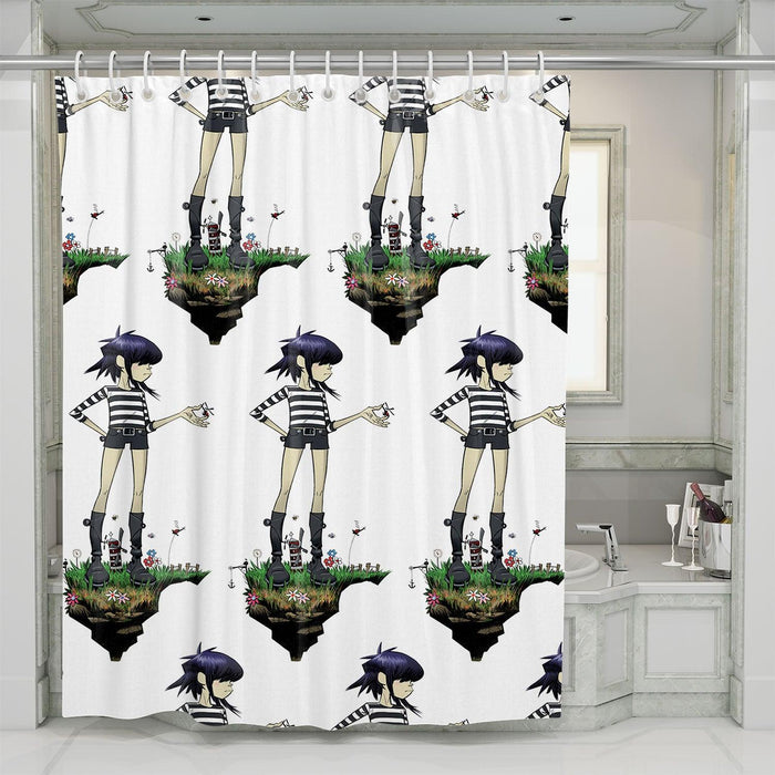 gorillaz member noodle gothic shower curtains