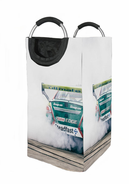 green castrol car racing Laundry Hamper | Laundry Basket