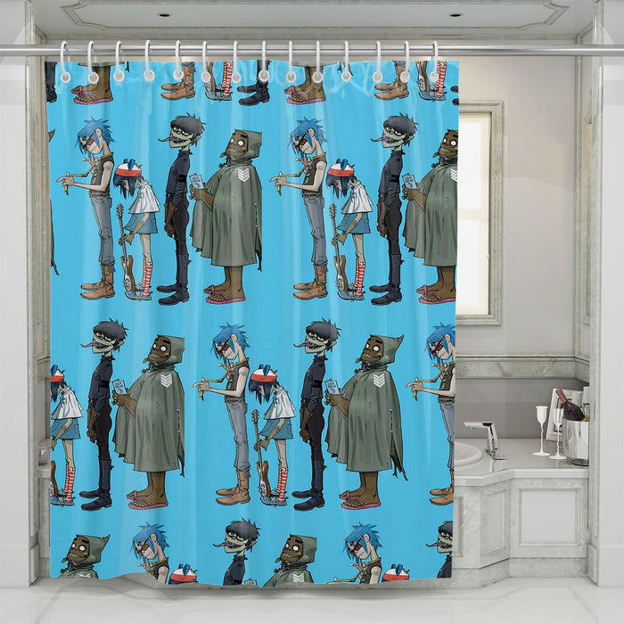 gorillaz member virtual band shower curtains