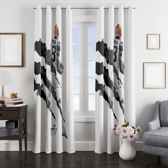 green cincinnati bengals white window Curtain