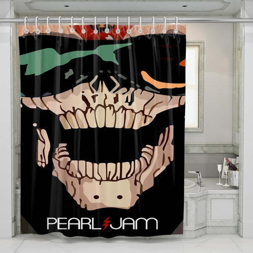 pearl jam skull logo shower curtains