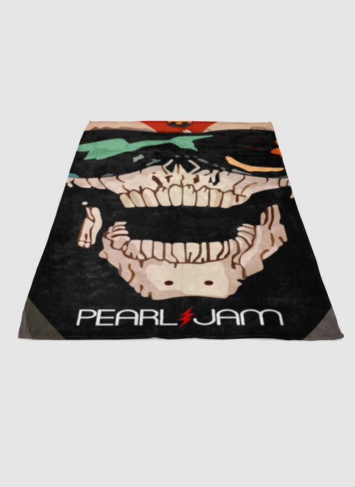 pearl jam skull logo soft fleece blanket