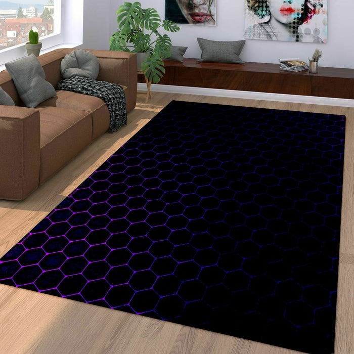 gothic hexagon purple dark Living room carpet rugs