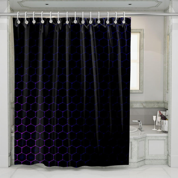 gothic hexagon purple dark shower curtains