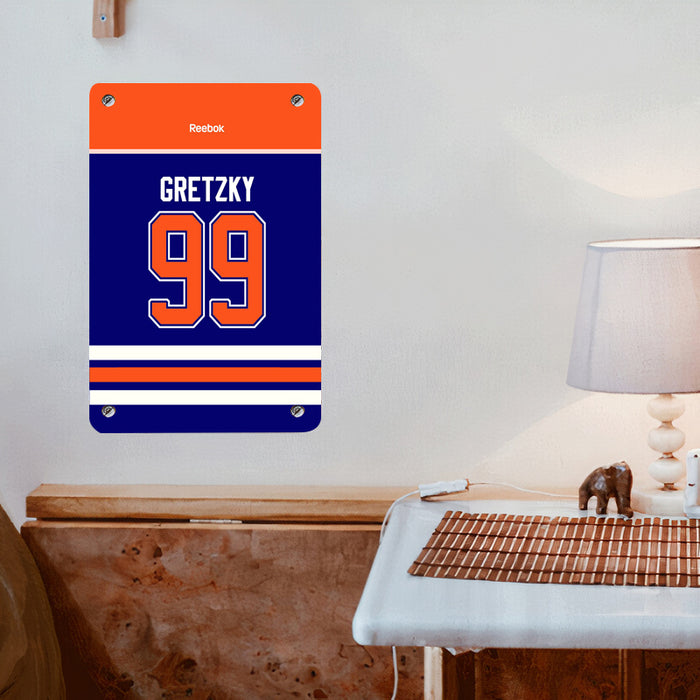 gretzky reebok blue orange Poster Metal print wall art