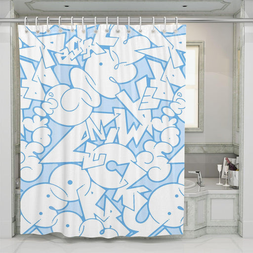 graifity 90s art pattern shower curtains