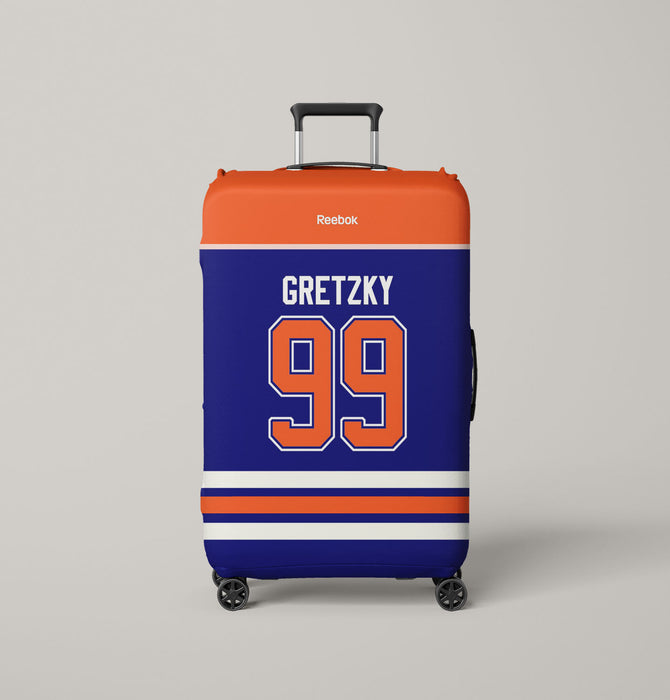 gretzky reebok blue orange Luggage Covers | Suitcase