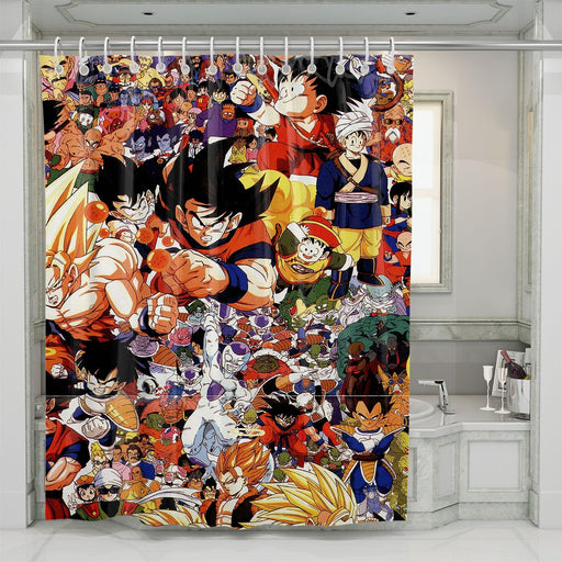 grain dragon ball character shower curtains