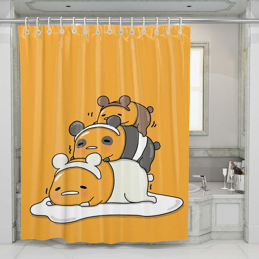 gudetama x we bare bears shower curtains