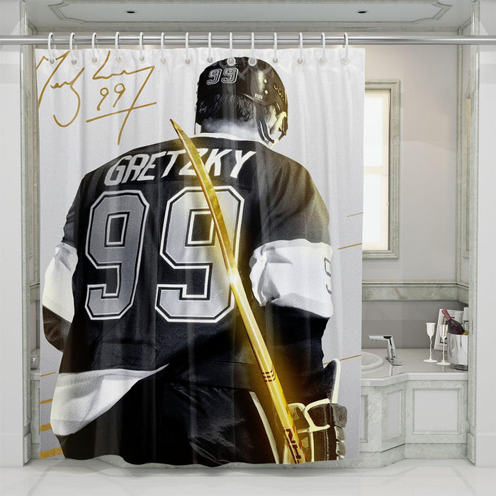 gretzky the thunder player nhl shower curtains