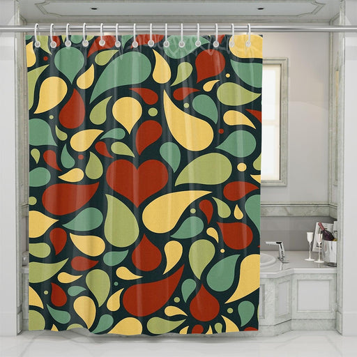 grain liquid love heart shower curtains