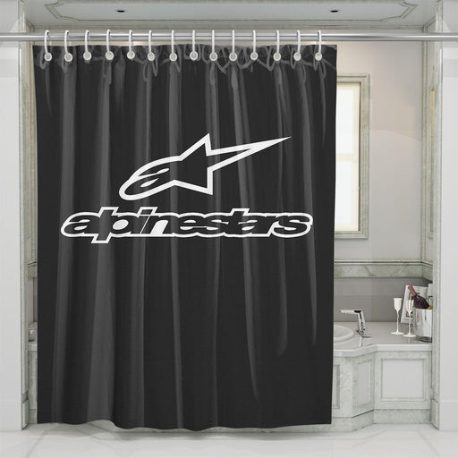 grey alpinestars logo racing shower curtains